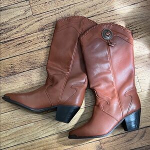 Dingo Vintage Brown Leather Western Boots Cowgirl Cowboy Leather FESTIVAL fall